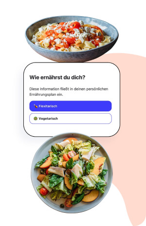 Zwei ansprechende Mahlzeiten und eine Frage zur Ernährung.