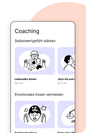 Ein Bild der Valea App mit Übungen für bessers Selbstwertgefühl.